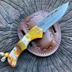 Personalized Pocket Knife Epoxy Handle N690 Stee Folding Camping Knife 8 İnches