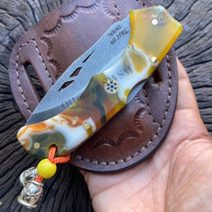 Personalized Pocket Knife Epoxy Handle N690 Stee Folding Camping Knife 8 İnches