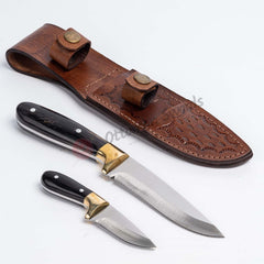 Ram Horn Crust Handles Hunter Knife Set Black (1)