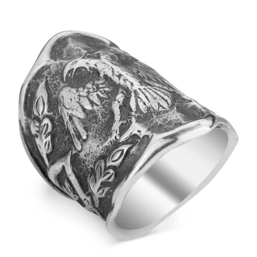 Resurrection Ertugrul Double-Headed Eagle Silver Zihgir Ring (3)