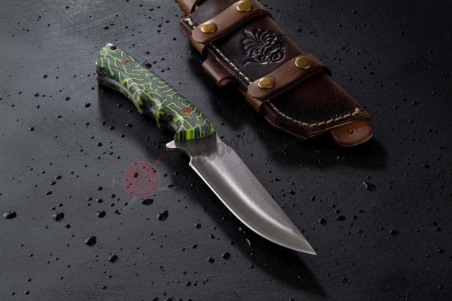 Tactical Survival Knife N690 Steel Green For Sale