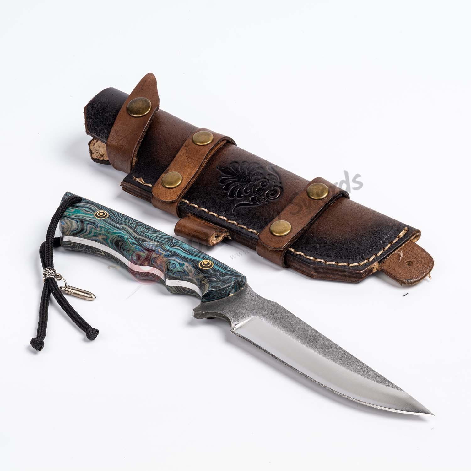 Tactical Survival Knife N690 Steel Turquoise (2)