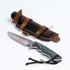 Tactical Survival Knife N690 Steel Turquoise (3)