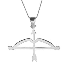 Tozkoparan The Archer Bow and Arrow Model Horizontal Cut Silver Necklace 2