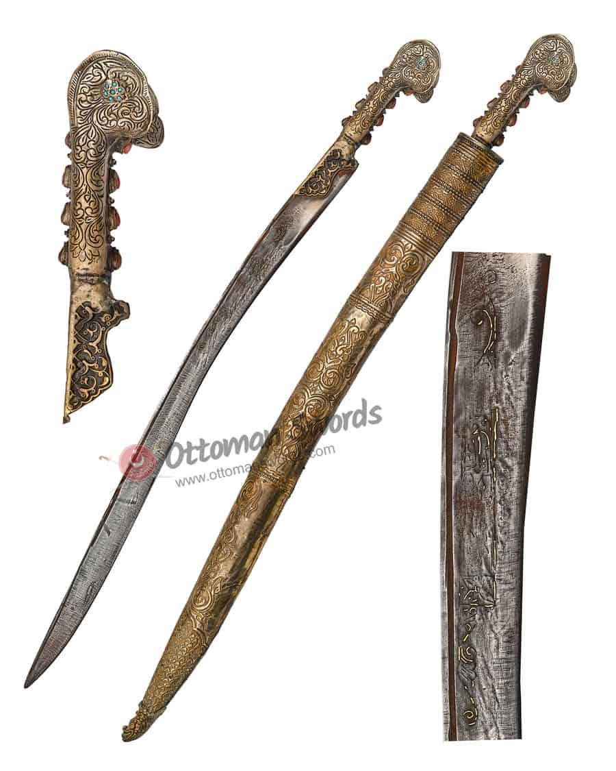 Yataghan Sword Brass Engraved (1)