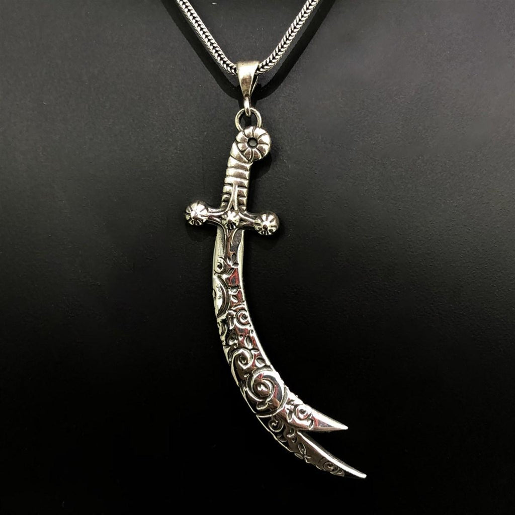 Buy Zulfiqar Sword Silver Necklace | Ottoman Swords