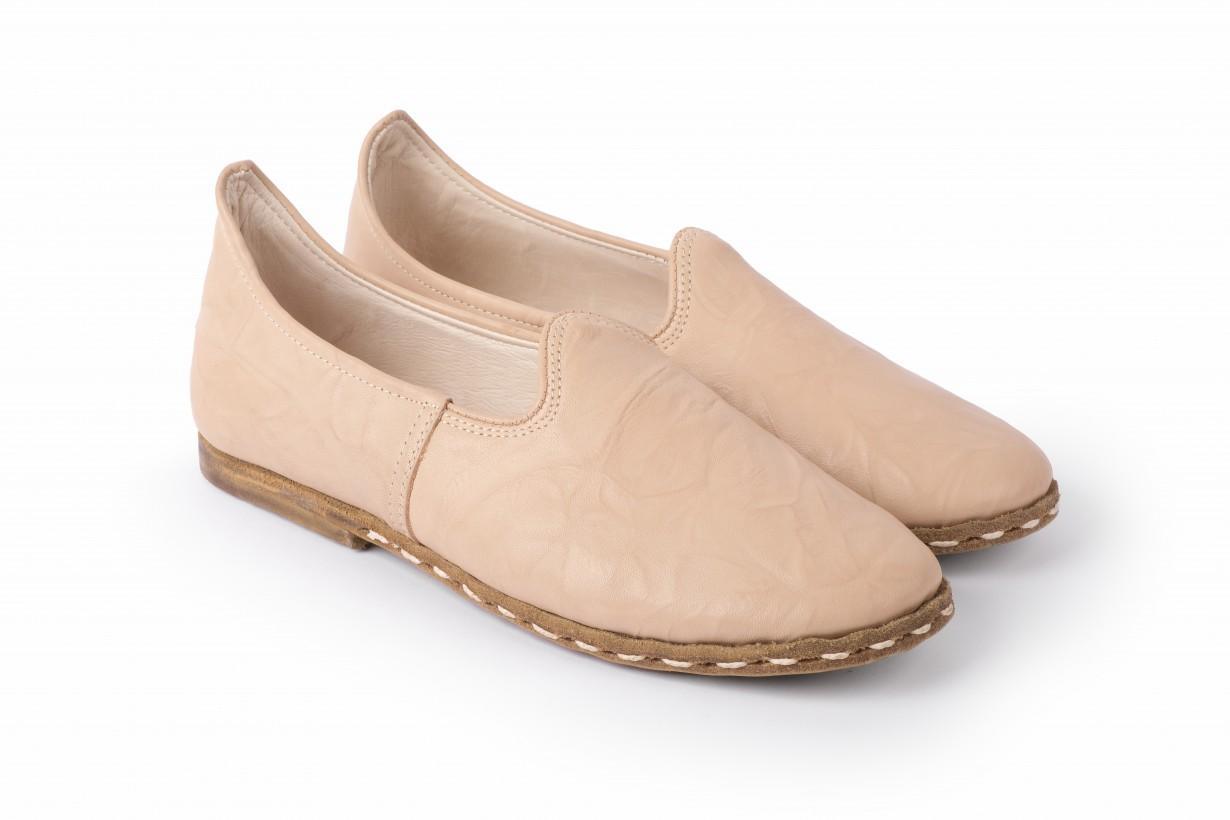 beige leather yemeni shoes for sale 2