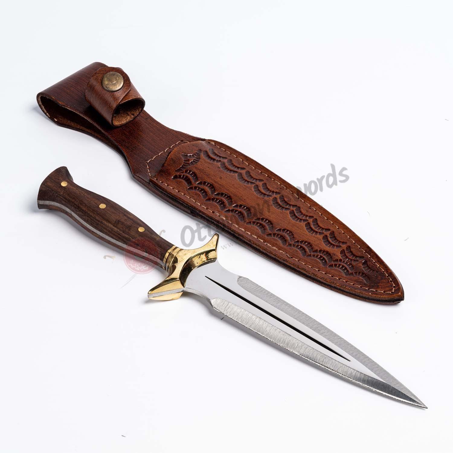 Apple Tree Dagger Walnut Handle, Double Edged Hunter Dagger β Ottoman Swords