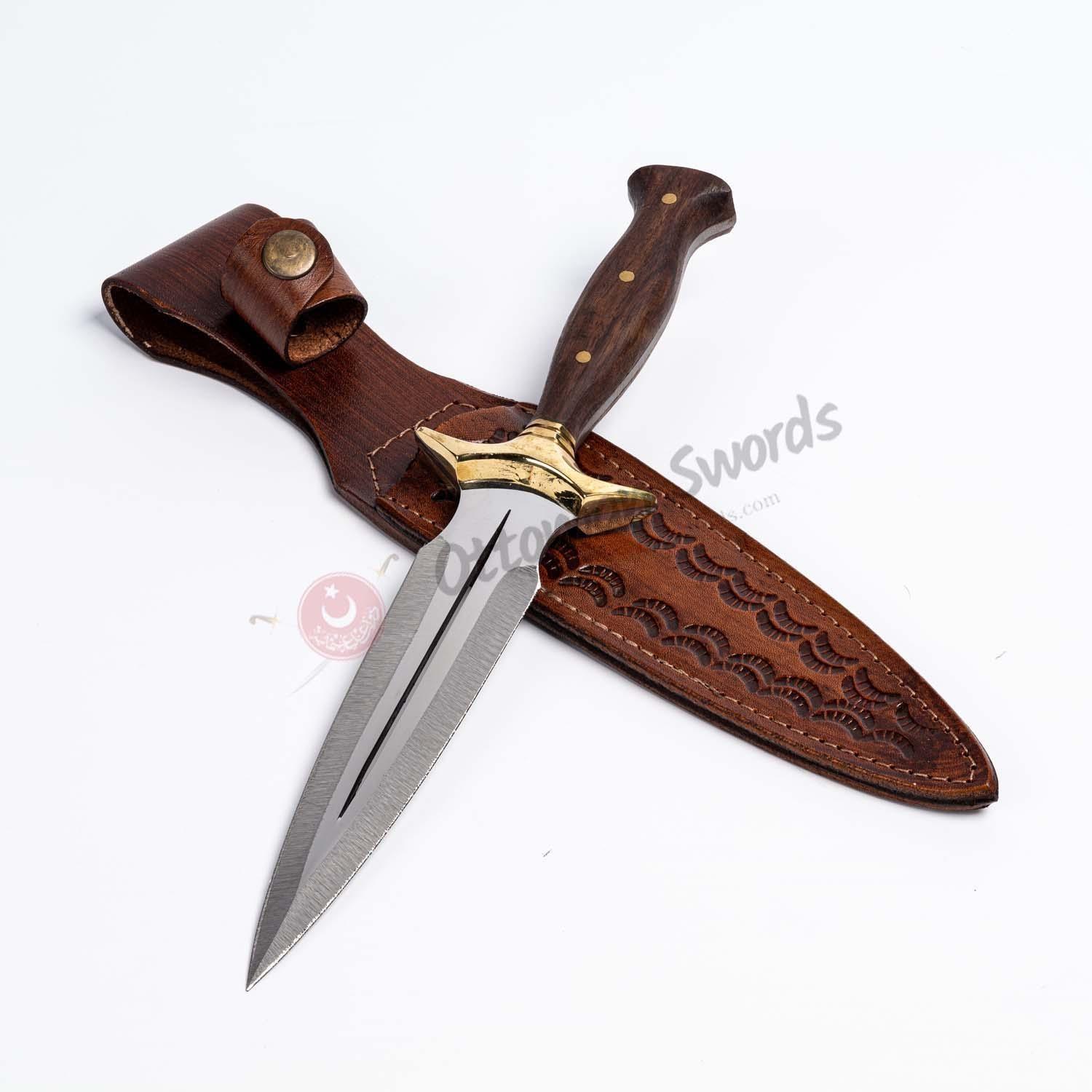 Apple Tree Dagger Walnut Handle, Double Edged Hunter Dagger β Ottoman Swords