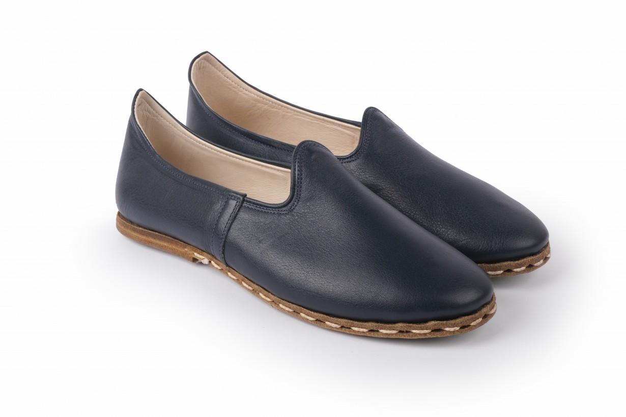 dark blue leather yemeni shoes for sale 2