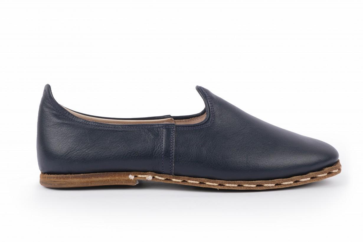 dark blue leather yemeni shoes for sale 3