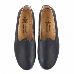 dark blue leather yemeni shoes for sale