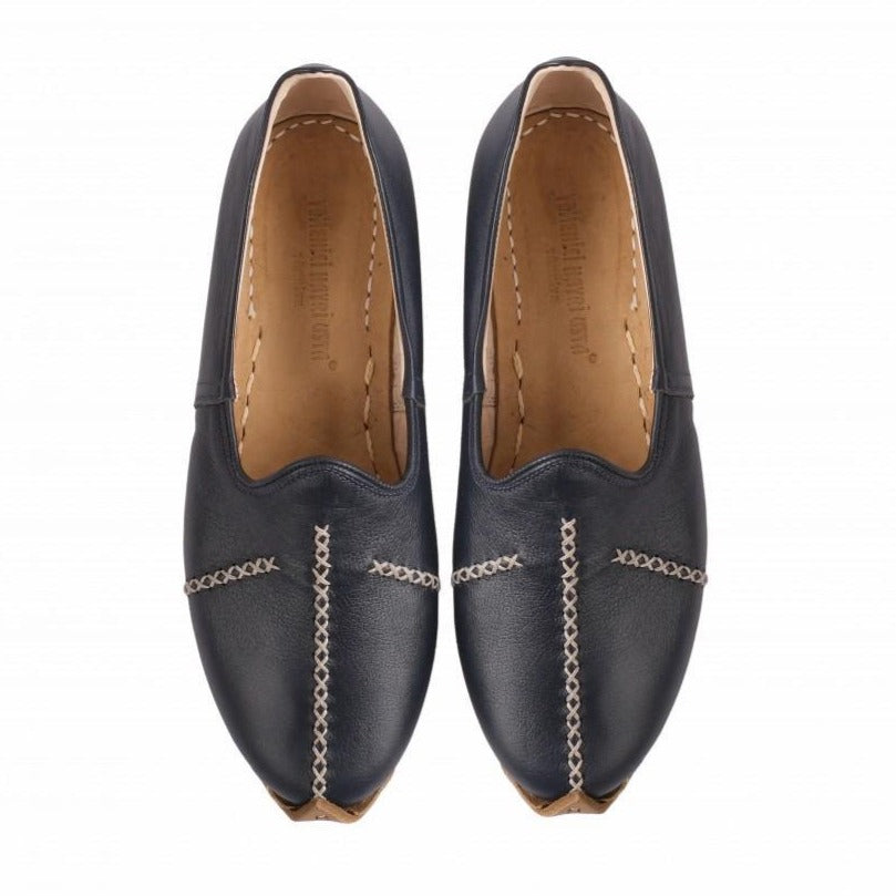 dark blue saracli yemeni shoes for men for sale