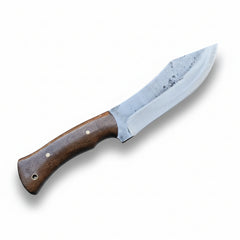 Hand Forged Bushcraft Knife with Walnut Wood Handle