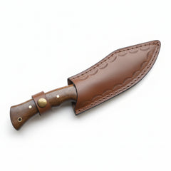 Hand Forged Bushcraft Knife with Walnut Wood Handle