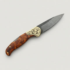 M390 Folding Knife with Brown Burl Wood Handle