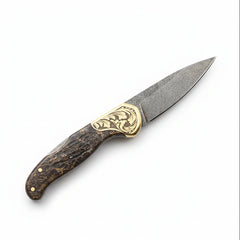 M390 Folding Knife with Dark Burl Wood Handle