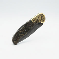 M390 Folding Knife with Dark Burl Wood Handle