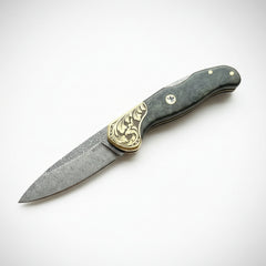 M390 Folding Knife with Olive Burl Wood Handle