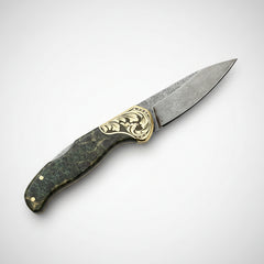 M390 Folding Knife with Olive Burl Wood Handle