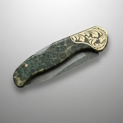 M390 Folding Knife with Olive Burl Wood Handle