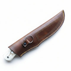 Cuchillo grabado con mango de ciervo