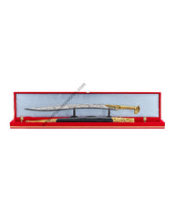 Brass Handle Yataghan Sword With Wall Frame