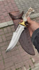 Cuchillo de camping hecho a mano con mango de cuerno de ciervo de 12 pulgadas