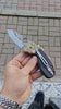 N690 Folding Pocket Knife with Black Wood Handle & Engraved Blade