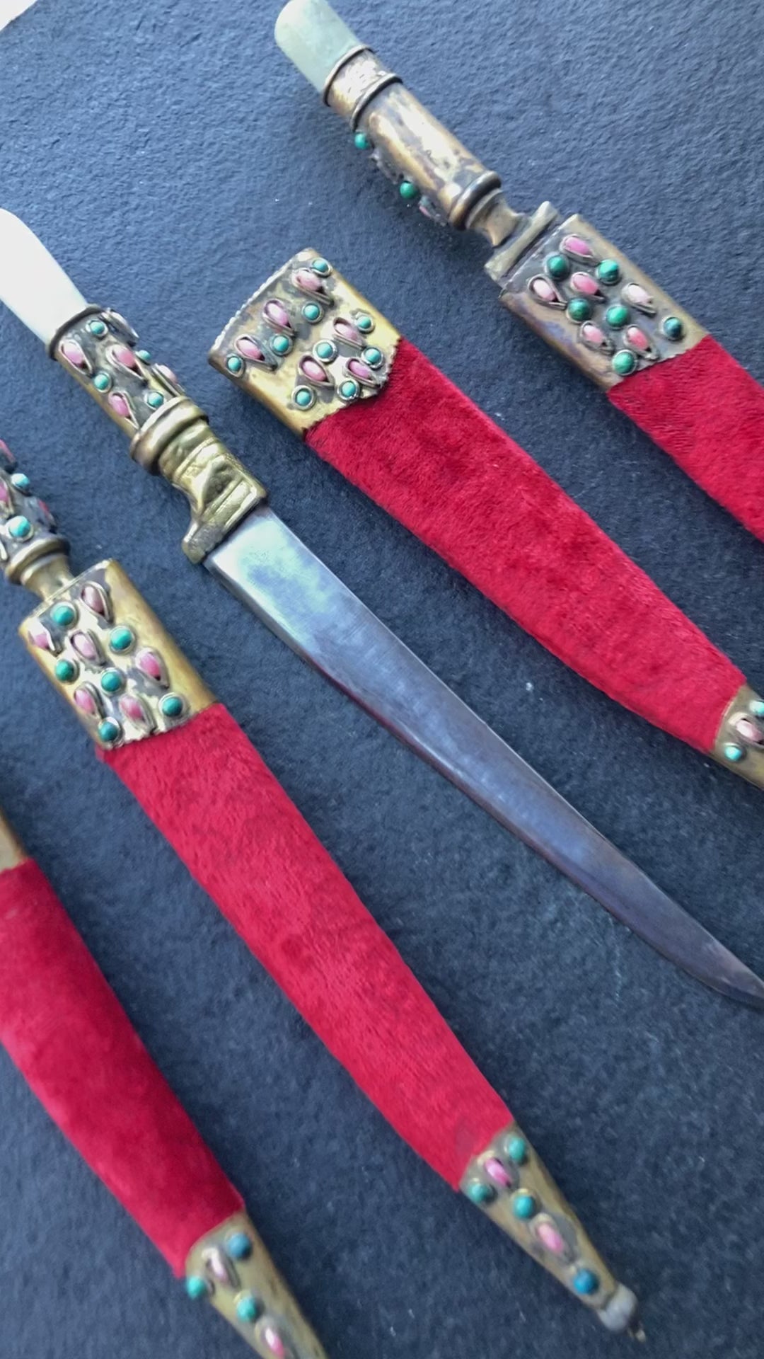Ottoman Dagger Jewelled Knife Red