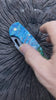 N690 Steel Blue Green Handle Folding Knife With Clip