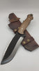 Fixed Blade Bush Knife With Horizontal Belt Sheath