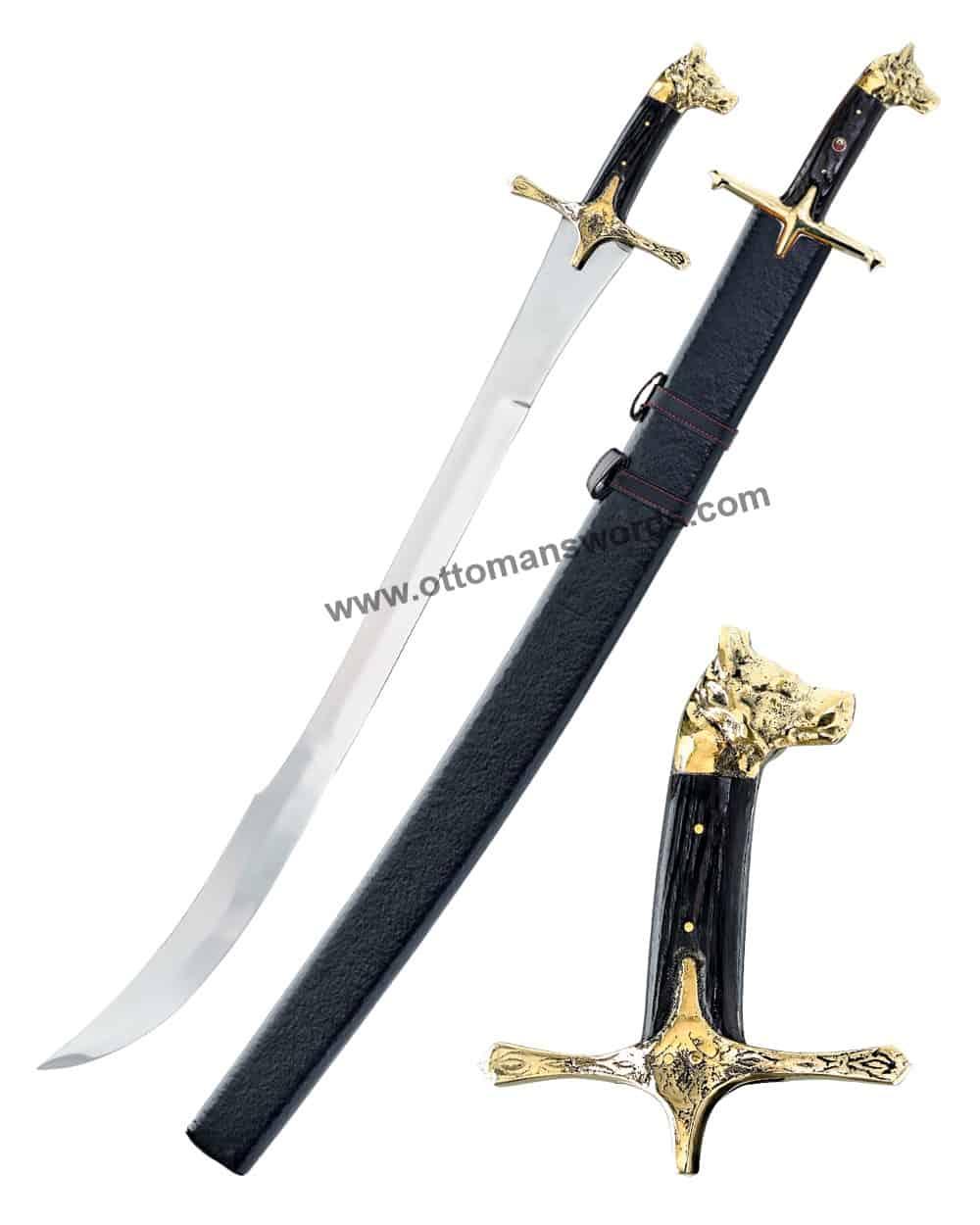 sabers sword wolf head turkish kilij