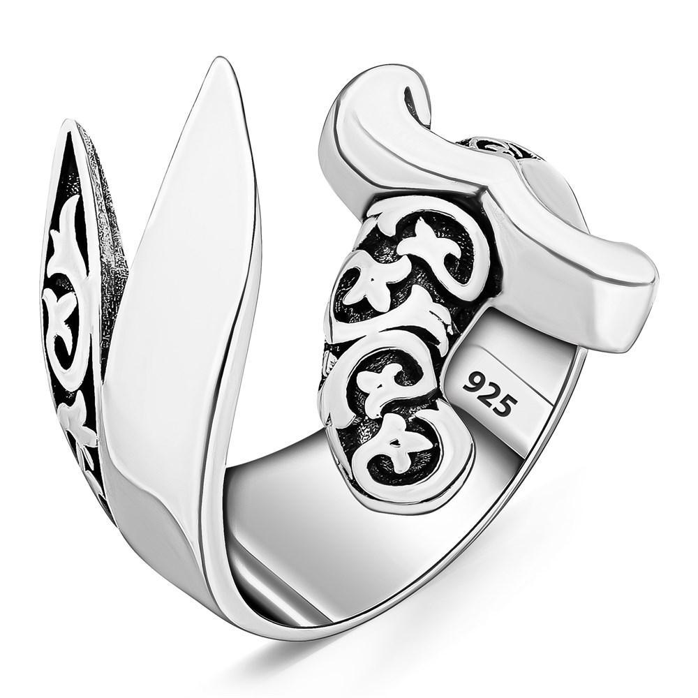 Buy Zulfiqar Sword with Ottoman Motifs Silver Ring | Ottoman Swords